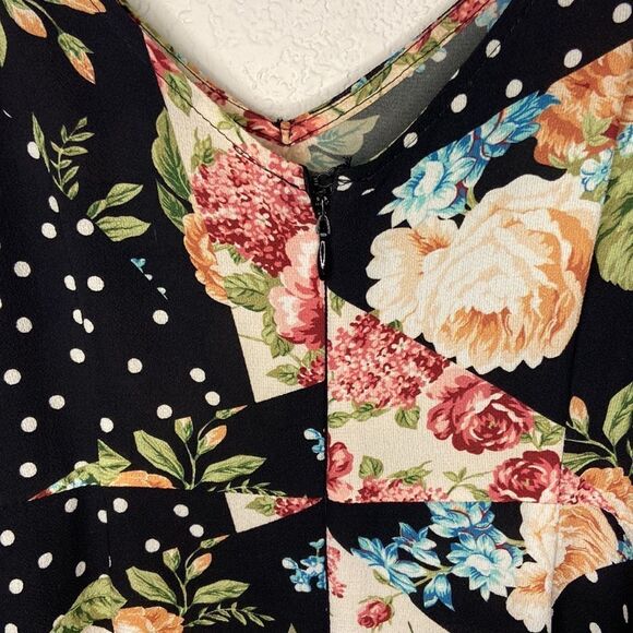 TOPSHOP Cold Shoulder Floral and Polka Dot MIDI Dress size 8 - Picture 6 of 11